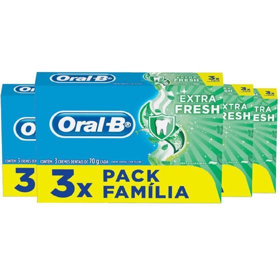 Imagem de Kit 12 Creme Dental Oral-B Extra Fresh Menta 70g Cada