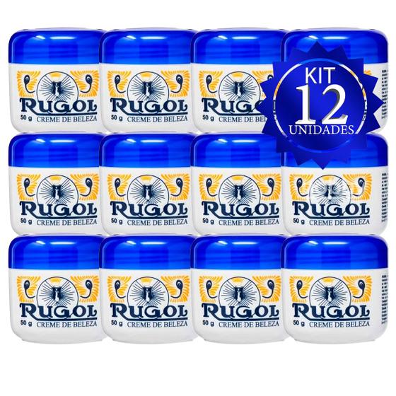 Imagem de Kit 12 Creme Rugol Pote 50g Tradicional Com Vitamina E