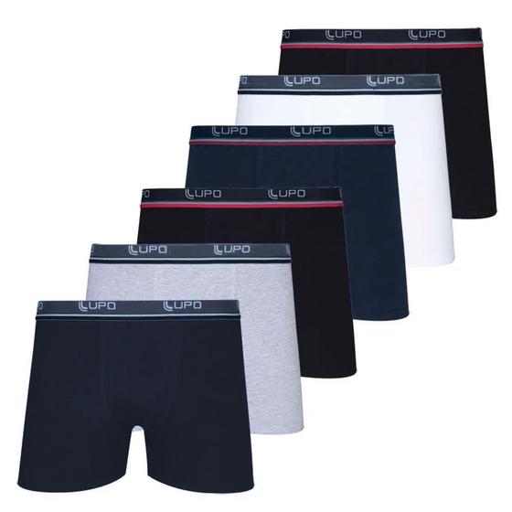 Imagem de Kit 12 Cueca Lupo Algodão Boxer Cotton Box Masculina Adulto 