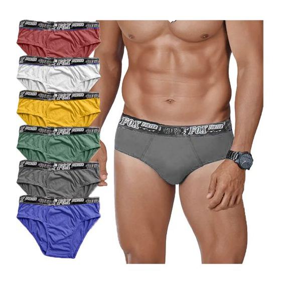 Imagem de Kit 12 Cueca Masculina Slip Tradicional Algodão