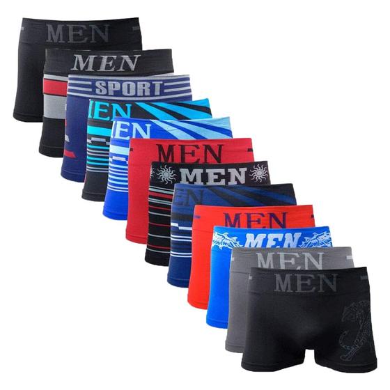 Imagem de Kit 12 Cuecas Boxer Adulto Masculino