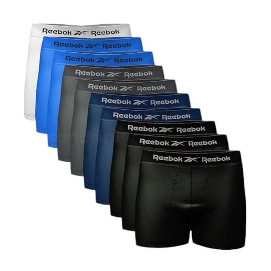 Imagem de Kit 12 Cuecas Boxer Reebok Masculinas Microfibra Adulto Box Sem Costura