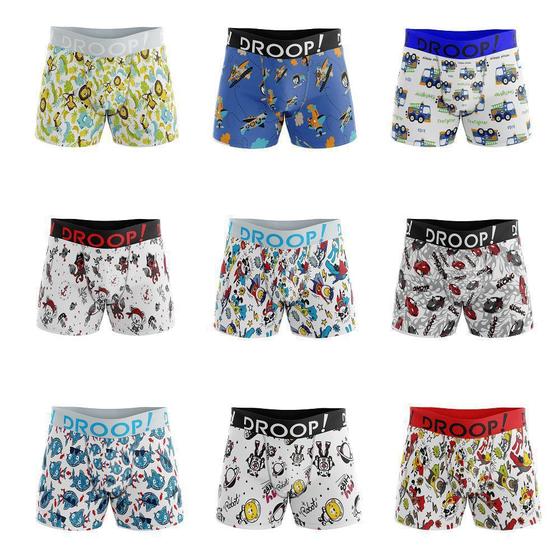 Imagem de Kit 12 Cuecas Infantil Boxer Droop! - Lindas