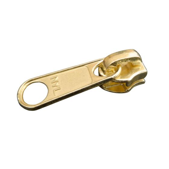 Imagem de Kit 12 Cursor Deslizador Aluminio Ziper Poliester N. 7 Dourado