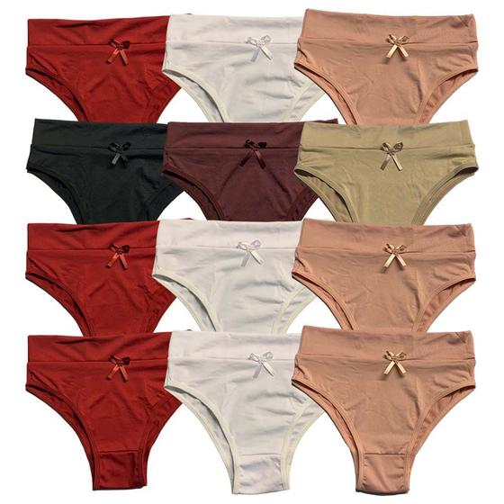 Imagem de Kit 12 de Calcinha Calçola Fristyle Microfibra Lisa Lingerie Atacado