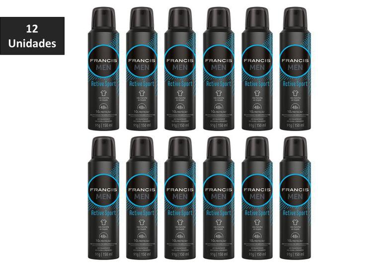 Kit 12 Desodorante Aerosol Francis Men Active Sport 150ml é boa?
