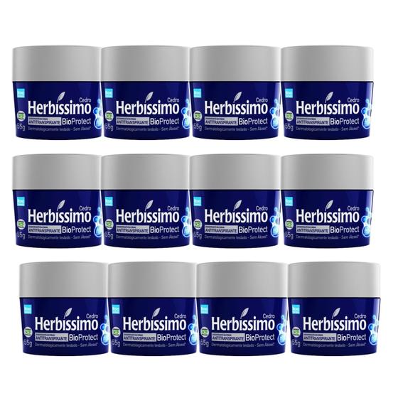 Imagem de Kit 12 Desodorante Bioprotect Cedro Herbíssimo 55G - Dana