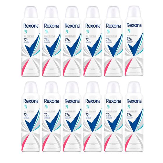 Kit 12 Desodorante Rexona Sem Perfume Aerosol Antitranspirante 72h 150ml Menor preço em Kit 12 Desodorante Rexona Sem Perfume Aerosol Antitranspirante 72h 150ml