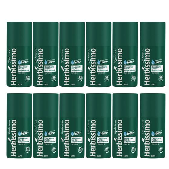 Imagem de Kit 12 Desodorante RollOn Tradicional Herbíssimo 50Ml - Dana