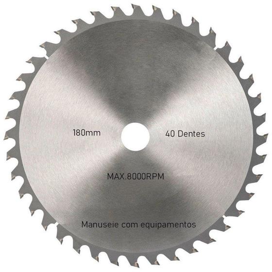 Imagem de Kit 12 Discos De Serra Circular Com 40 Dentes 7" 180mm Para Madeira