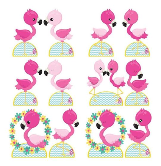 Imagem de Kit 12 - Display De Mesa flamingo Cute