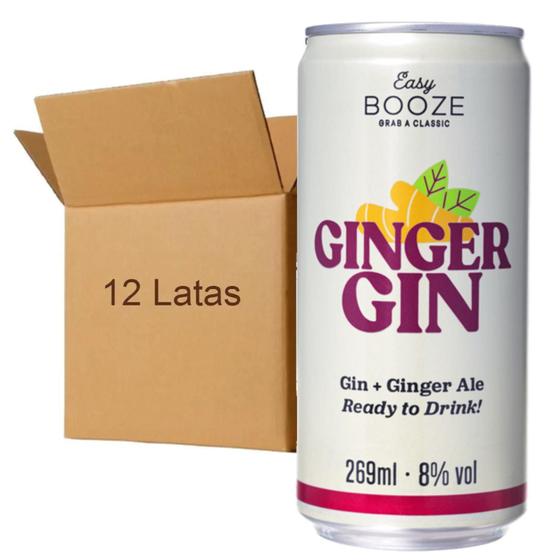 Imagem de Kit 12 Drink Easy Booze Lata Gin+Ginger 269Ml