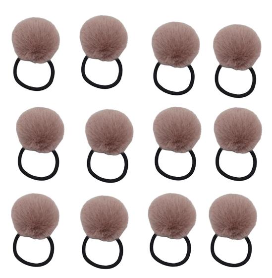 Imagem de Kit 12 elásticos cabelo pompom veludo elegante moderno chic