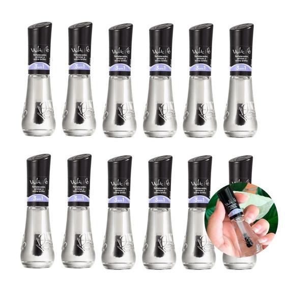 Imagem de Kit 12 Esmalte Base Fortalecedora 31  Primer Extra Brilho Vult 8ml