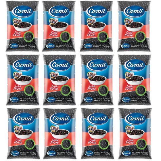 Imagem de Kit 12 Feijao Preto Tp-1 Camil 1-Kilo Pc.