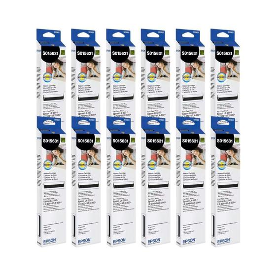 Kit 12 fita epson para matricial lx350 lx300 lx300ii s015631