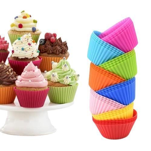 Imagem de Kit 12 Forminhas Cupcake Em Silicone Petit Gateau Empada