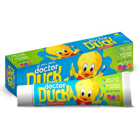 Imagem de Kit 12 Gel Dental Infantil Dr Duck Com Flúor  OU Sem Flúor 50G DentalClean