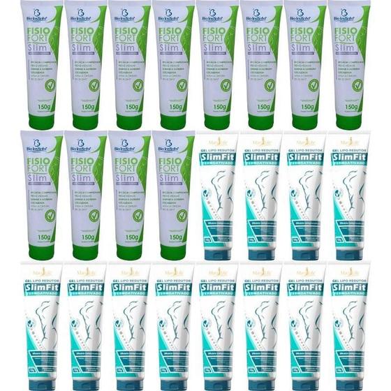Imagem de Kit 12 Gel Fisiofort Slim 150G 12 Gel Redutor Slim Fit 150G