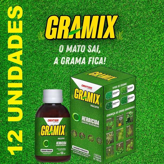 Imagem de Kit 12 Gramix 100 ml Elimina Ervas Daninhas A Grama Fica Com Nota Fiscal