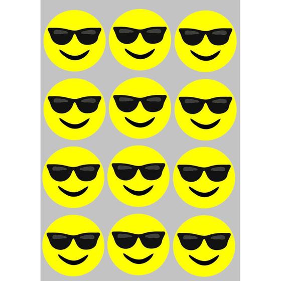 Imagem de Kit 12 Imãs De Emoji com óculos escuros