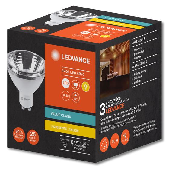 Imagem de Kit 12 lampadas led ar70 12 4w 2700k 300lm biv gu10 - osram