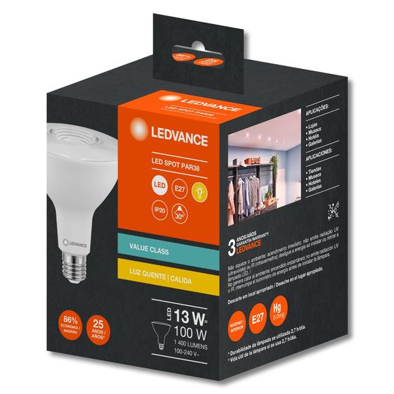 Imagem de Kit 12 lampadas led par38 13w 2700k 1400lm biv g4 - osram