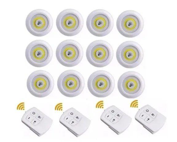 Imagem de Kit 12 Lampadas Spot Led Luminaria Controle Sem Fio Remoto