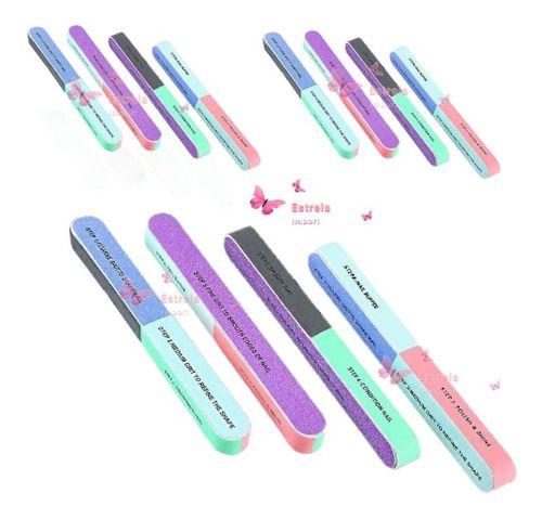 Imagem de Kit 12 Lixa Polidora Bloco P/ Unhas - 7 Steps Faces Unha