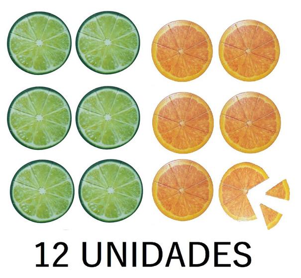 Imagem de KIT 12 Lixas De Unhas Em E.v.a. Frutas - Laranja E Limão