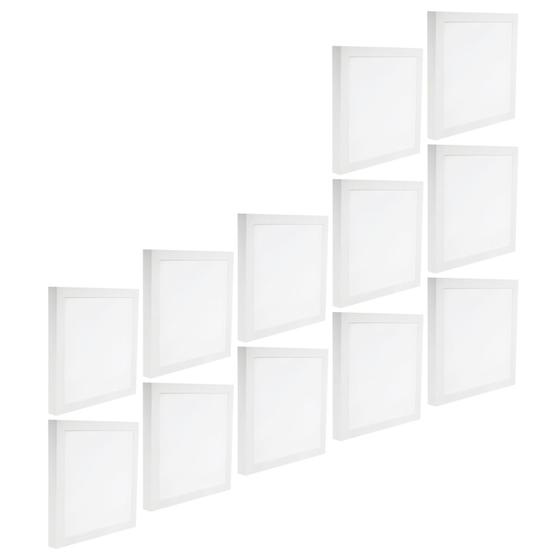 Kit 12 Luminária Led De Teto Sobrepor 24W Quadrado 4000K Bivolt Para