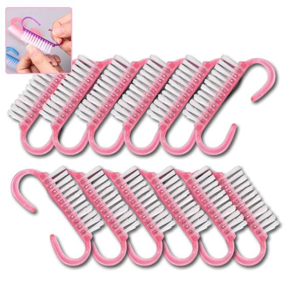 Imagem de KIT 12 Mini Escovinha Manicure Limpeza De Unha Tira Pó Salão