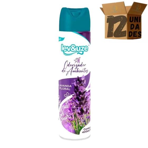 Imagem de Kit 12 Odorizador De Ambientes Lavanda Floral  180g/400ml Lev&uze