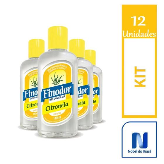 Imagem de Kit 12 Óleo essencial natural Finodor Citronela 140ml