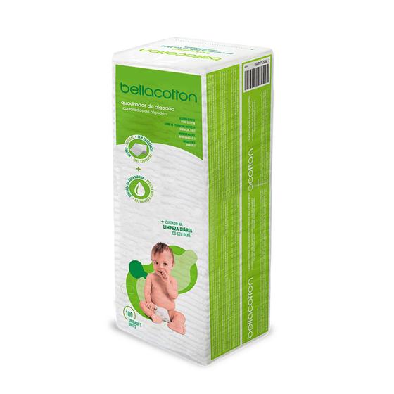 Kit 12 pacotes de algodão quadrado BellaCotton Maxi Baby Menor preço em Kit 12 pacotes de algodão quadrado BellaCotton Maxi Baby
