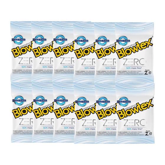 Imagem de Kit 12 Pacotes Preservativo Blowtex Zero C/ 3 Unidades Cada