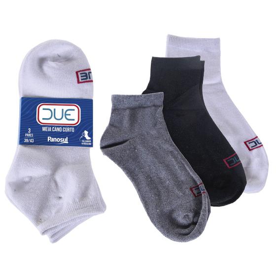 Imagem de Kit 12 Pares De Meia Masculino 39/43 Cano Curto Algodão Sortimento Masculino - Panosul