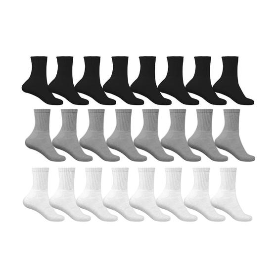 Kit 12 Pares Meia Adulto Sport Masculina Cano Alto Algodão Menor preço em Kit 12 Pares Meia Adulto Sport Masculina Cano Alto Algodão