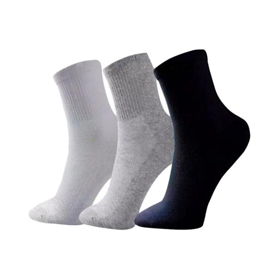 Imagem de Kit 12 Pares Meia Masculina Cano Alto Atoalhada