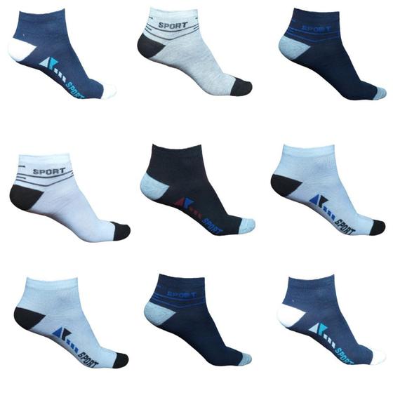 Imagem de Kit 12 Pares Meia Masculino Cano Curto Soquete Meias Varias Cores - SPORT