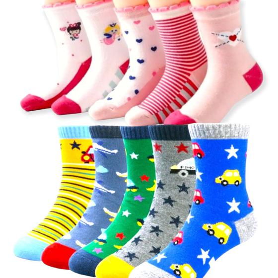 Imagem de Kit 12 Pares Meias Infantil Bebe Menina Menino Antiderrapante