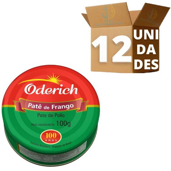 Imagem de Kit 12  Pate De Frango Oderich Enlatado 100g