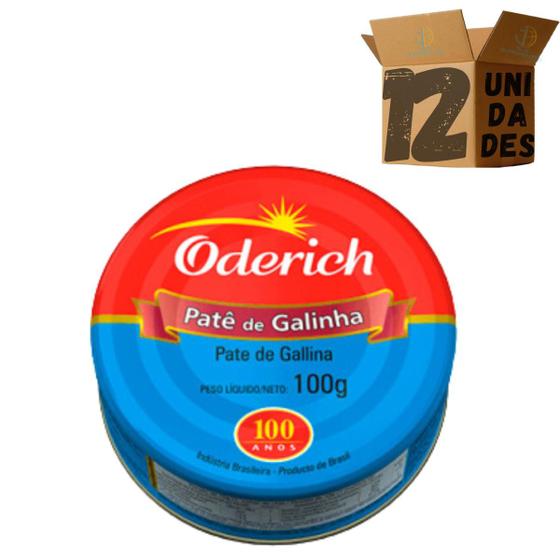 Imagem de Kit 12  Pate De Galinha Oderich Enlatado 100g