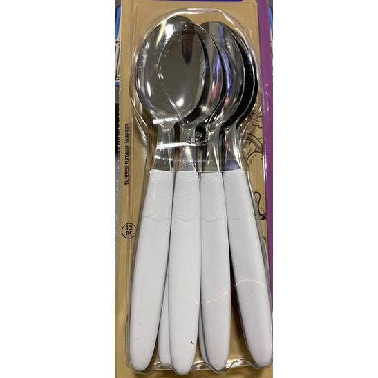 Imagem de Kit 12 peças de colheres de sopa inox cabo de plástico alta qualidade