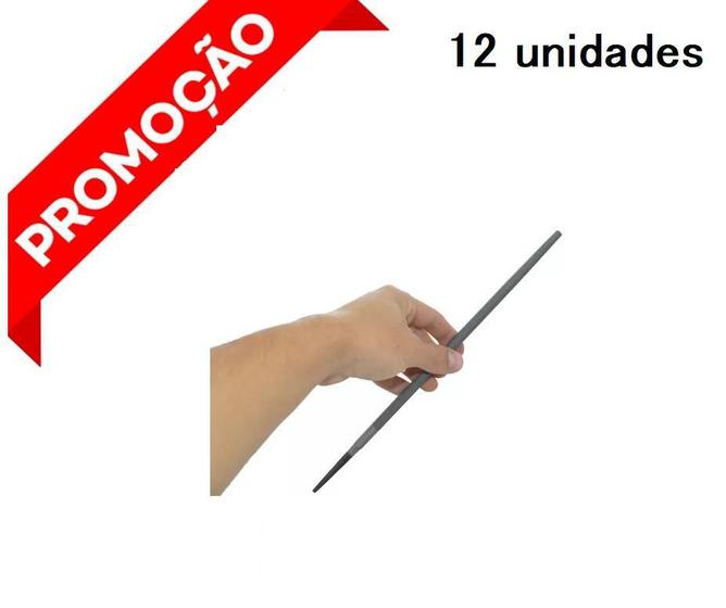 Imagem de Kit 12 Peças Lima Profissional Redonda Bastarda 4 Polegada