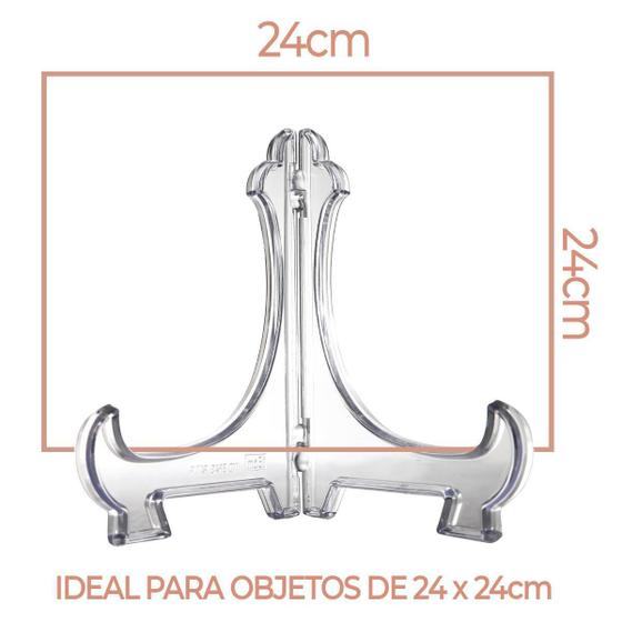 Imagem de Kit 12 Peças Suporte Para Pratos Acrílico Transparente 24Cm