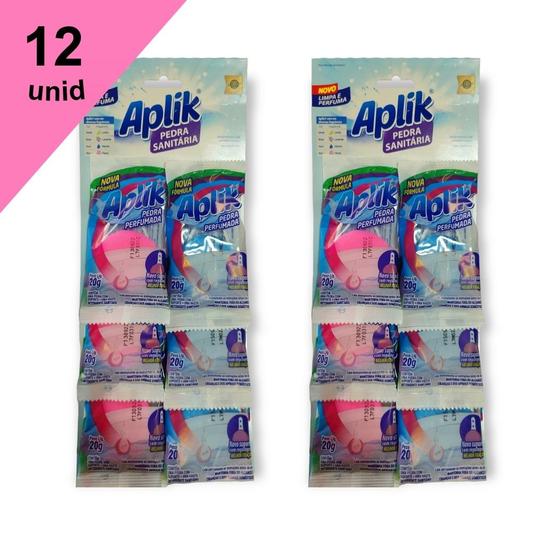 Imagem de Kit 12 Pedra Sanitária Perfumada 20g com Suporte Regulável e Haste Melhor Fixação Aplik - Envio Já