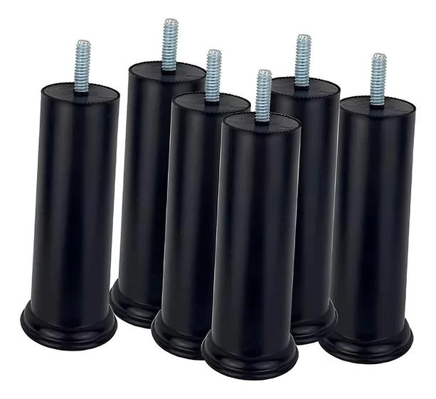 Imagem de Kit 12 Pes Preto Para Cama Box Com 6cm de Altura Resistente