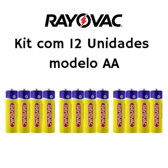 Imagem de Kit 12 Pilha AA Rayovac Tamanho Normal Para Eletronicos Em Geral