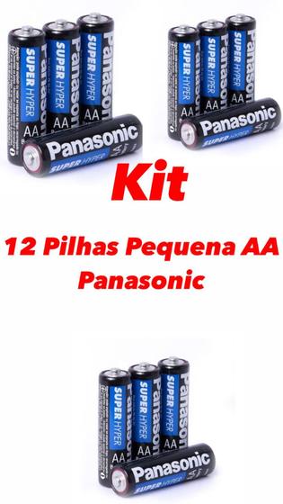 Imagem de KIT 12 Pilhas Pequena AA Panasonic